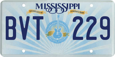 MS license plate BVT229