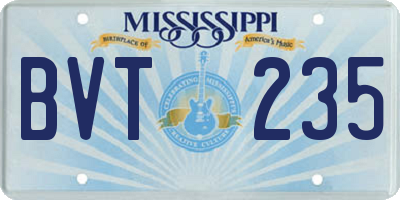 MS license plate BVT235