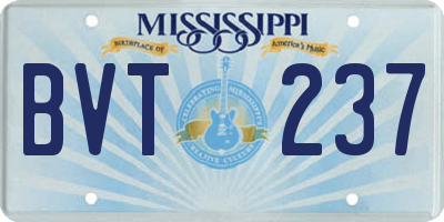MS license plate BVT237