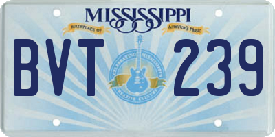 MS license plate BVT239