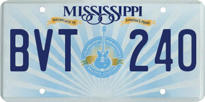 MS license plate BVT240