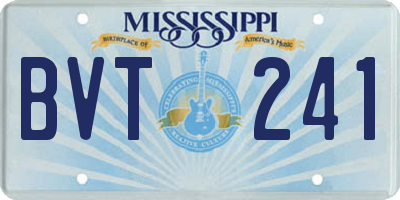 MS license plate BVT241