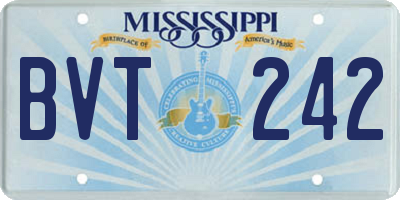 MS license plate BVT242