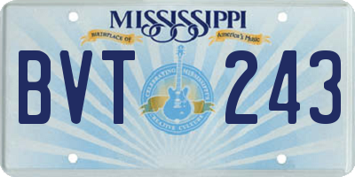MS license plate BVT243