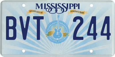 MS license plate BVT244