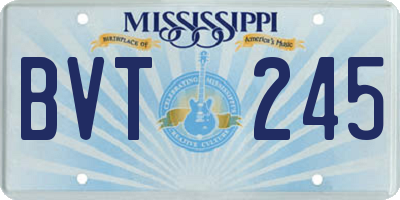 MS license plate BVT245