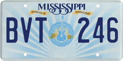 MS license plate BVT246