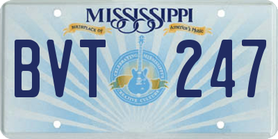 MS license plate BVT247