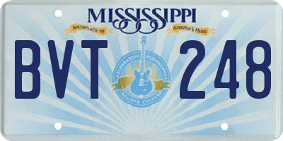 MS license plate BVT248