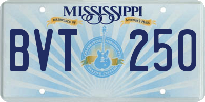 MS license plate BVT250