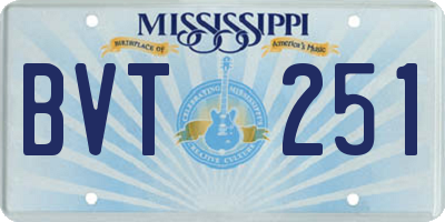 MS license plate BVT251