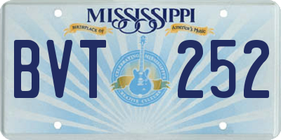 MS license plate BVT252