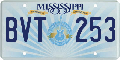 MS license plate BVT253