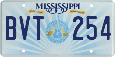 MS license plate BVT254