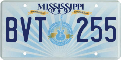 MS license plate BVT255