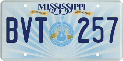 MS license plate BVT257