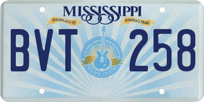 MS license plate BVT258