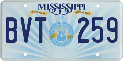 MS license plate BVT259