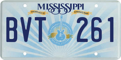 MS license plate BVT261