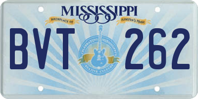 MS license plate BVT262