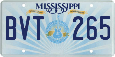 MS license plate BVT265