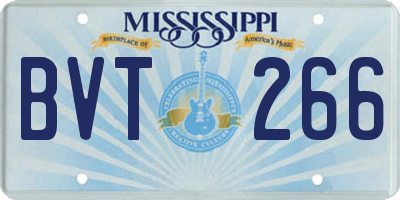 MS license plate BVT266