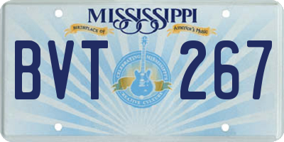 MS license plate BVT267