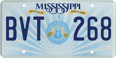 MS license plate BVT268
