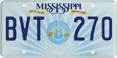 MS license plate BVT270