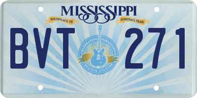 MS license plate BVT271