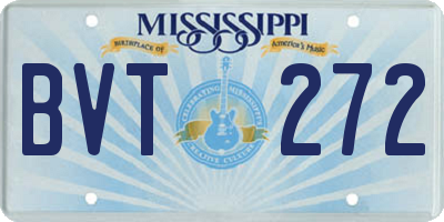 MS license plate BVT272