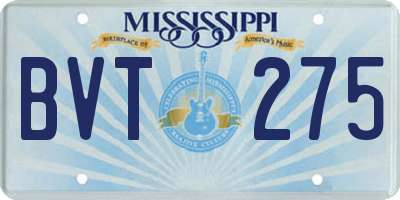 MS license plate BVT275