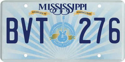 MS license plate BVT276