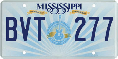 MS license plate BVT277
