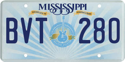 MS license plate BVT280