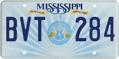 MS license plate BVT284