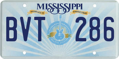 MS license plate BVT286