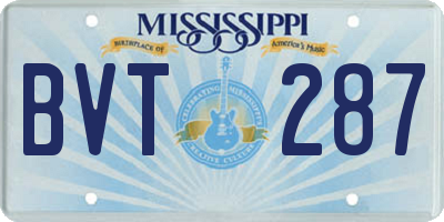 MS license plate BVT287