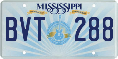 MS license plate BVT288