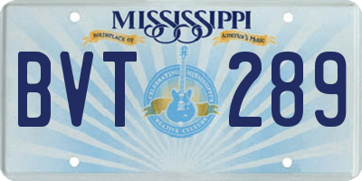 MS license plate BVT289