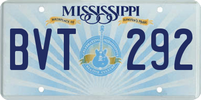 MS license plate BVT292