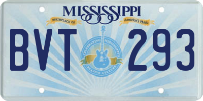 MS license plate BVT293