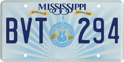 MS license plate BVT294