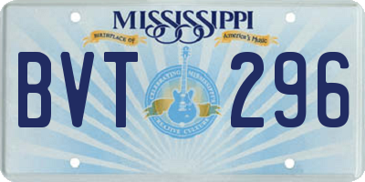 MS license plate BVT296