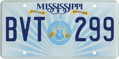 MS license plate BVT299