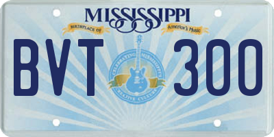 MS license plate BVT300
