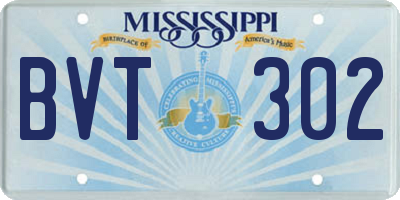MS license plate BVT302