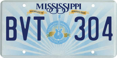 MS license plate BVT304