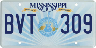 MS license plate BVT309