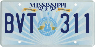 MS license plate BVT311